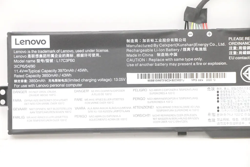 Акумулятор для ноутбука Lenovo IdeaPad 330-15 L17C3PB0, 3970 mAh (45Wh), 3cell, 11.4V, Li-ion, чорний - фото 3