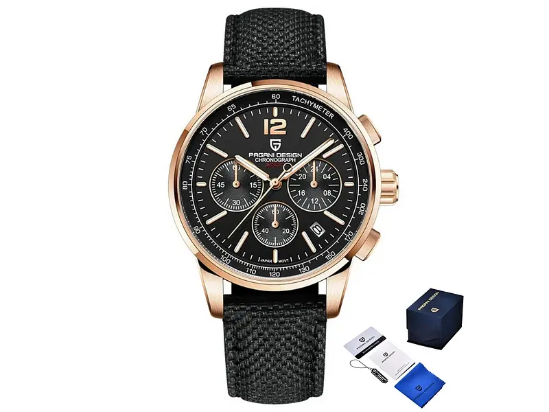 Чоловічий наручний годинник YS008 Rose Gold-Black Pagani Design acs0031090 - фото 2
