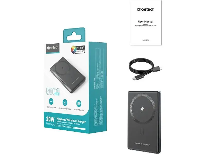 Зовнішній акумулятор (Power Bank) Choetech B738 5000mAh 20W Black (B738-CCBK) - фото 4