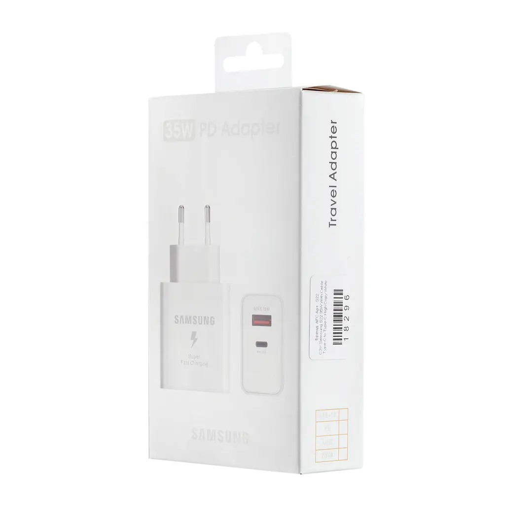 Мережевий зарядний пристрій Samsung S22 35W With Cable Type-C to Type-C High c0py Білий - фото 2
