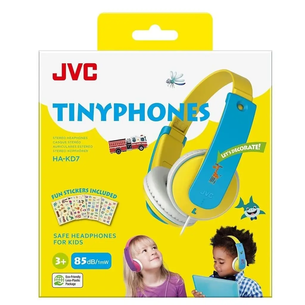 Навушники JVC HA-KD7 Yellow Light Blue (for Kids) (HA-KD7-YNE) - фото 3