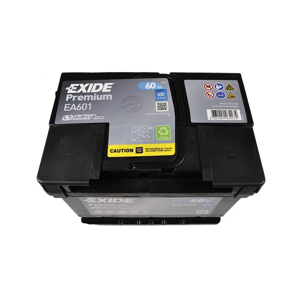 Акумулятор автомобільний EXIDE PREMIUM 60A (EA601) - фото 3