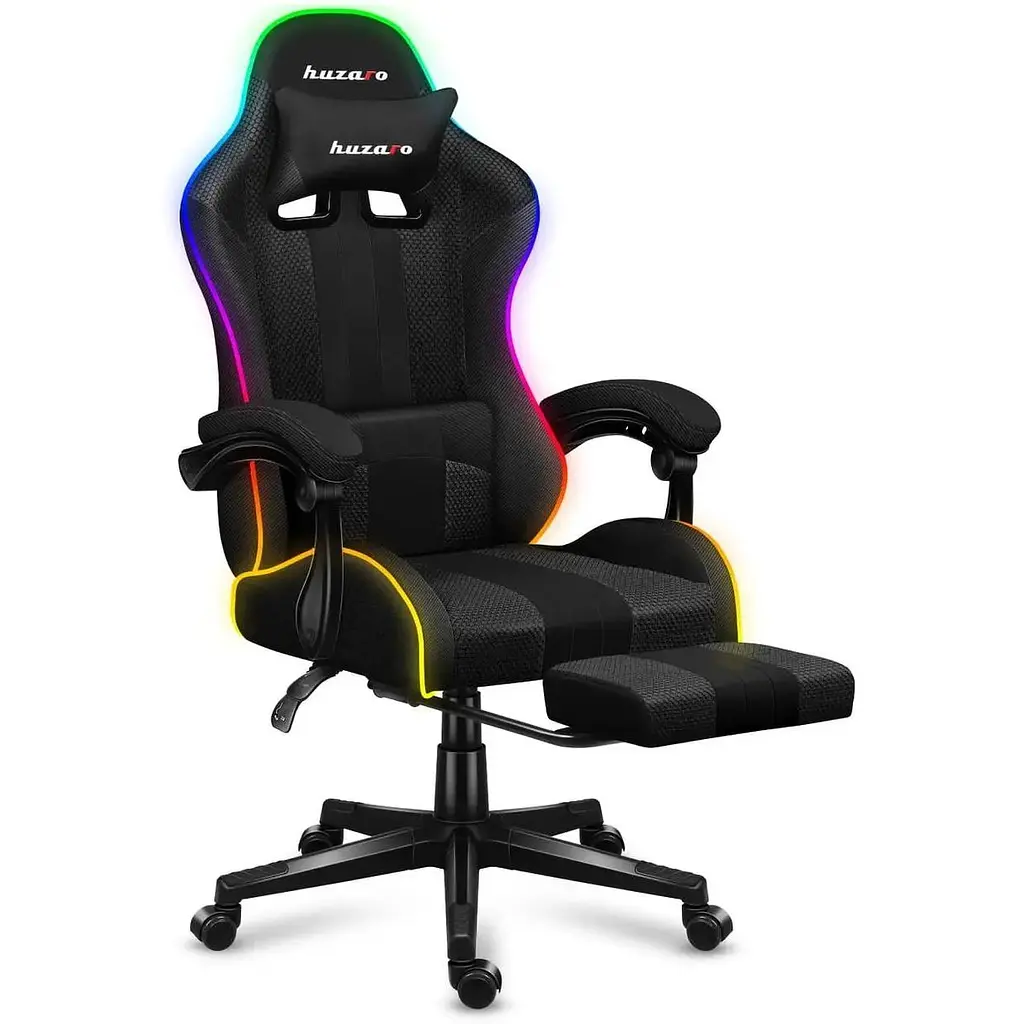 Кресло Huzaro Force 4.7 Black RGB ткань - фото 2
