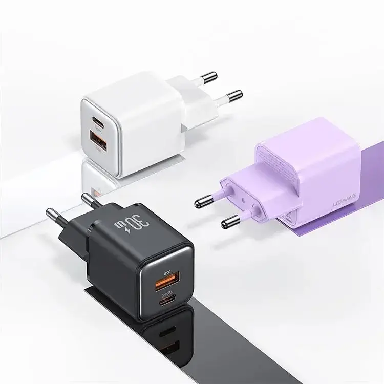 Мережевий зарядний пристрій Usams 30W Quick Charge 3.0 з швидкісною зарядкою (EU-вилка) Чорний (6958444904955) - фото 5