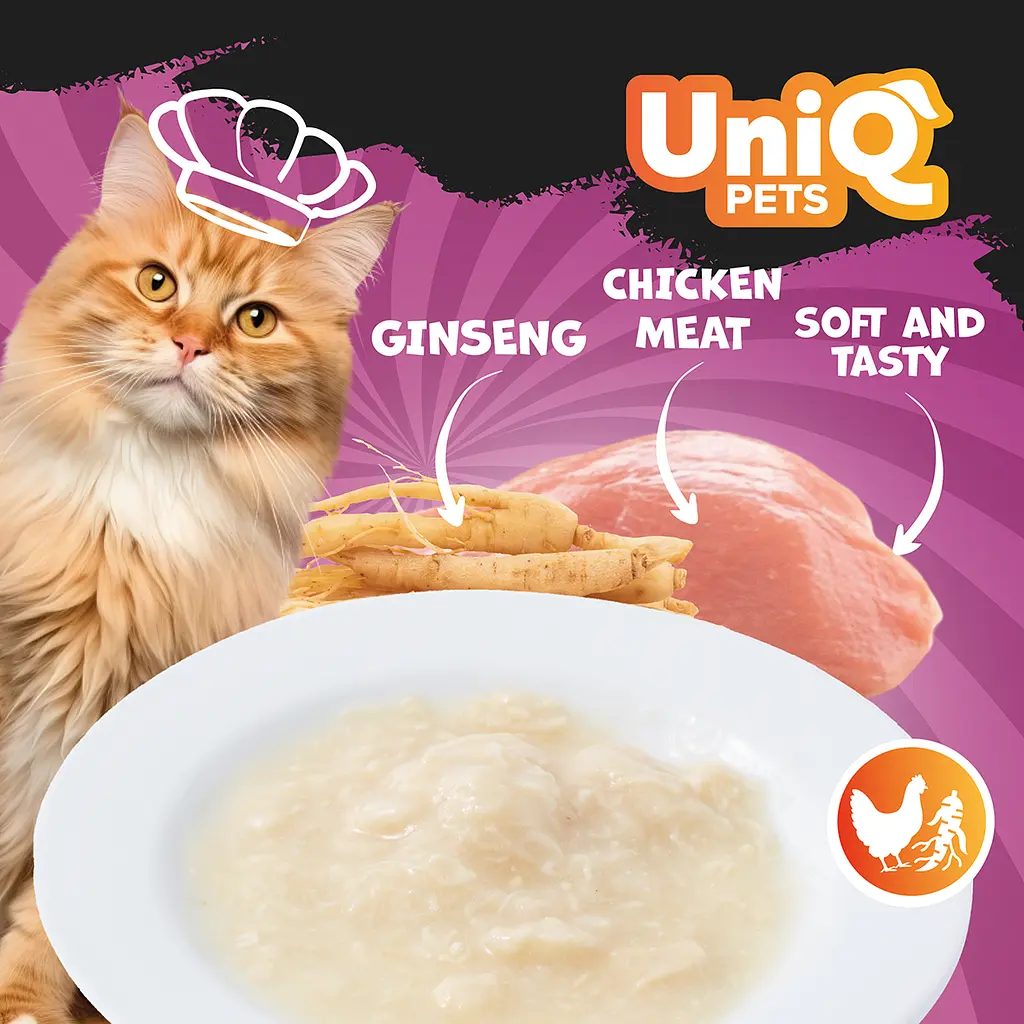 Смачний суп для кішок UNIQ PETS CAT WET FOOD ROYAL CHICKEN з куркою та женьшенем, 30 г - фото 7