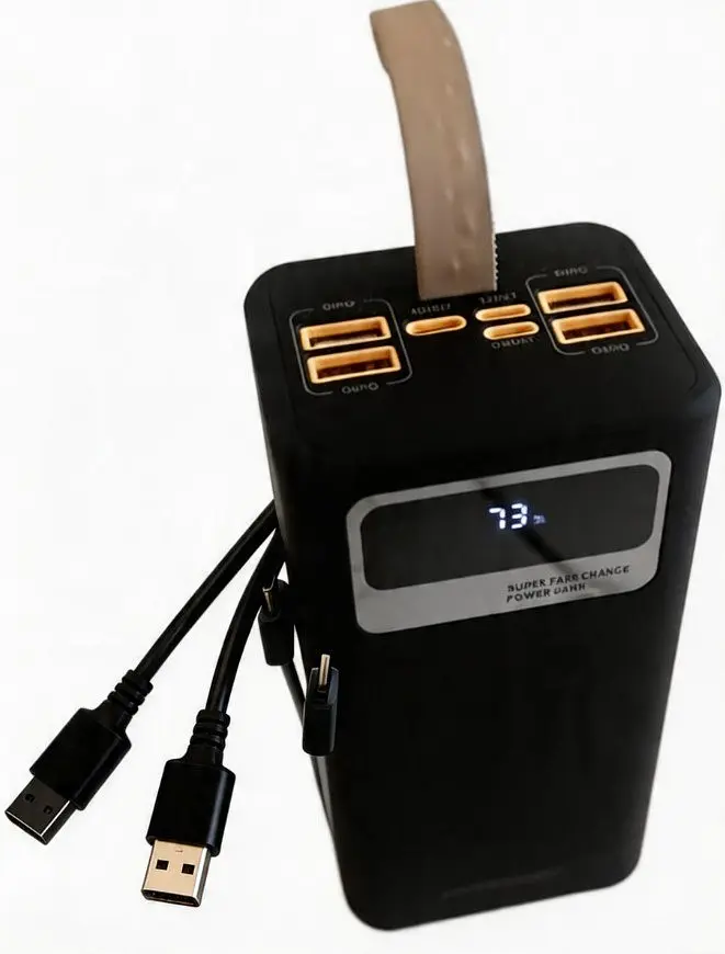 Портативний повербанк No Brand Power Bank Fast Charge 40000 mAh Чорний (2104619131) - фото 2