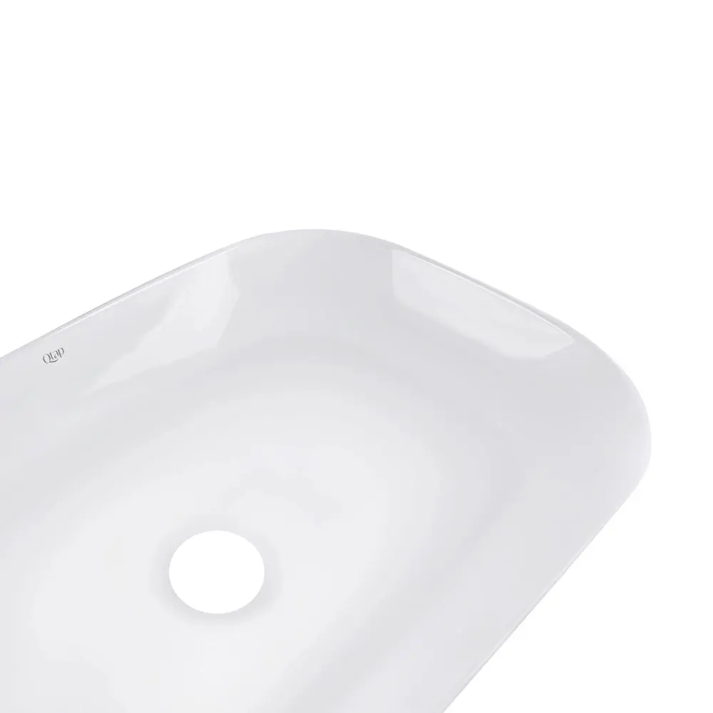 Умивальник Qtap Robin накладний прямокутний 610x400x145 мм White + донний клапан PU02, Білий - фото 5