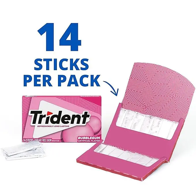 Жувальна гумка Trident Bubblegum Sugar Free Gum 12 шт - фото 2
