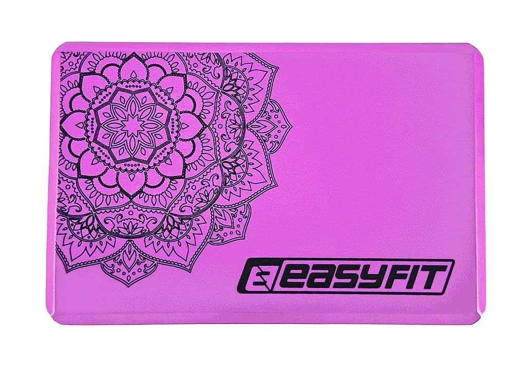 Блок для йоги EasyFit EVA с рисунком фиолетовый - фото 2