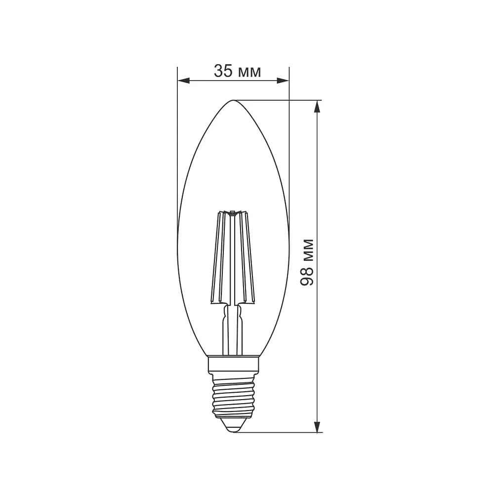 LED-лампа Titanum Filament C37 4W E14 2200K бронзова (25524-000) - фото 3