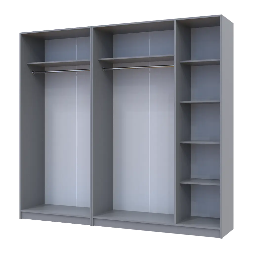 Шафа для одягу комплект Промо Сірий 2+3 ДСП 225х48х204 (80737767) - фото 5