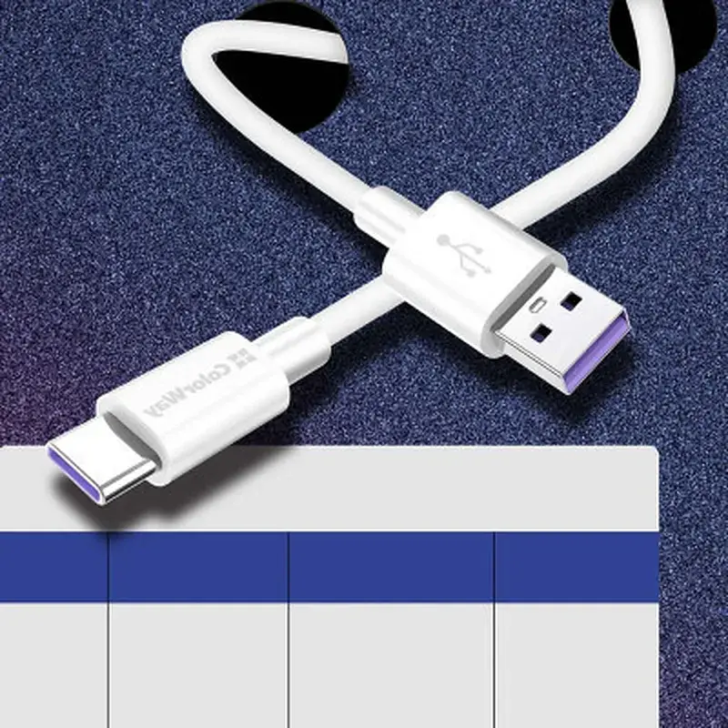 Дата кабель USB 2.0 AM to USB-C 1.0m 5A white ColorWay (CW-CBUC019-WH) - фото 6