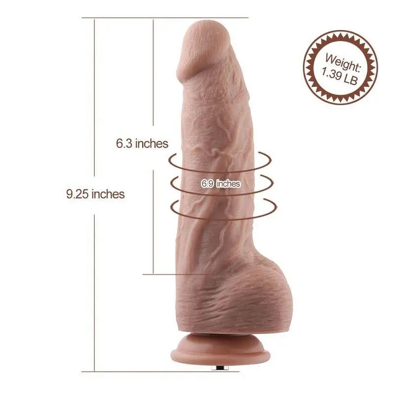 Гибкий фаллоимитатор для секс-машин Hismith 9.25″ Silicone Dildo, система KlicLok - фото 4