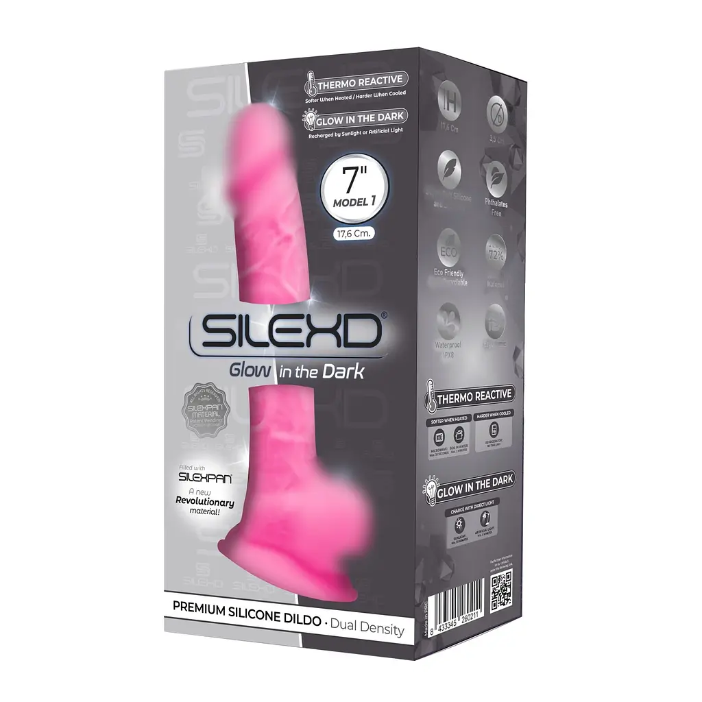 Фалоімітатор SilexD Johnny Pink Glow in the dark SILEXD SO7026 92895 - фото 4