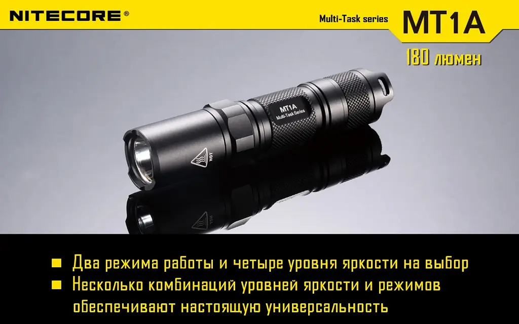 Кишеньковий ручний ліхтар Nitecore MT1A (Чорний) - фото 7