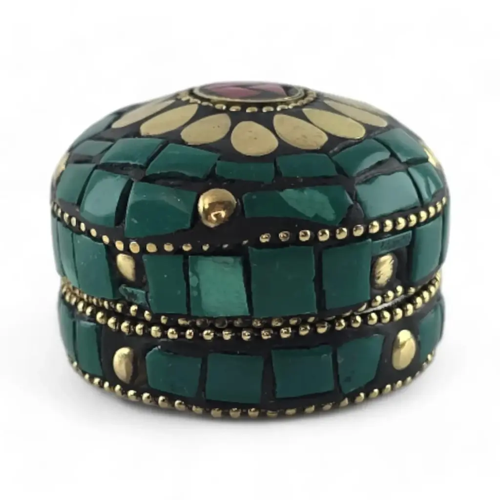 Скринька металева з коралами та бірюзою 3.2х4.7 см - фото 4