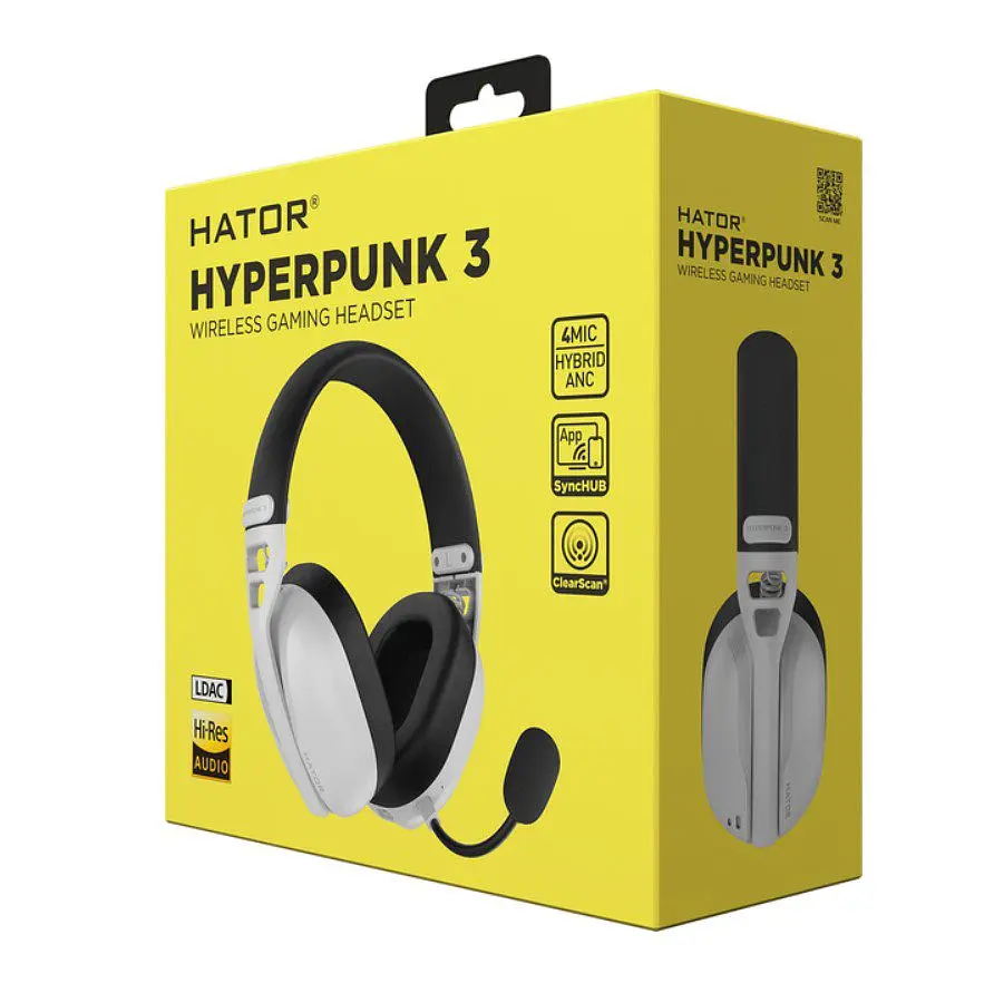 Беспроводные игровые наушники с микрофоном HATOR ESH-16 Wireless HYPERPUNK 3 SyncHUB Hi-Res White - фото 11