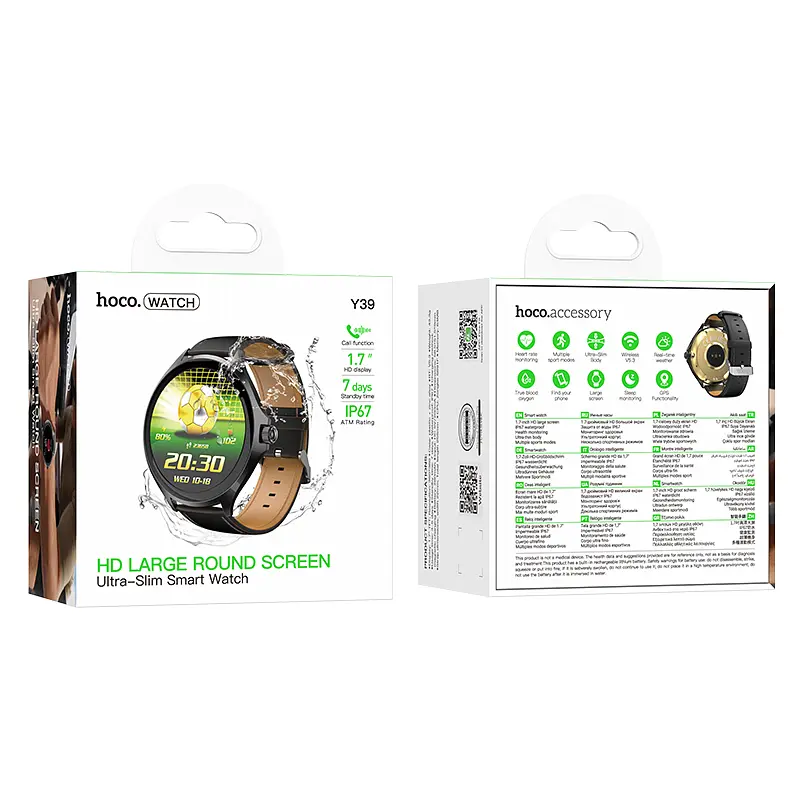 Смарт-годинник Hoco Y39 43mm, 280 mAh, IP67 Smart watch (call version) Black (6942007673259) - фото 2