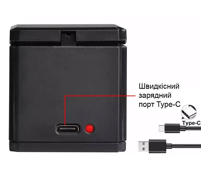 Зарядное устройство Batmax для 3-х аккумуляторов GoPro Hero 5 / 6 / 7 / 8 (AHDBT-501/AJBAT-001) - фото 4