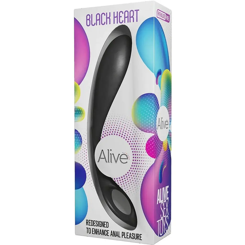 Анальний стимулятор Alive Black Heart Teal Black, макс. діаметр 3,6 см - фото 3