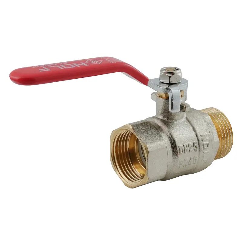 Кран кульовий Nolf Classic NFC.621-10-1" FM Гшв, ручка "важіль" червона NF3140 - фото 3