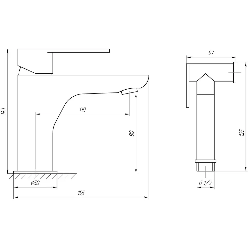 Смеситель для раковины TOPAZ BARTS TB 07206-H36 - фото 4
