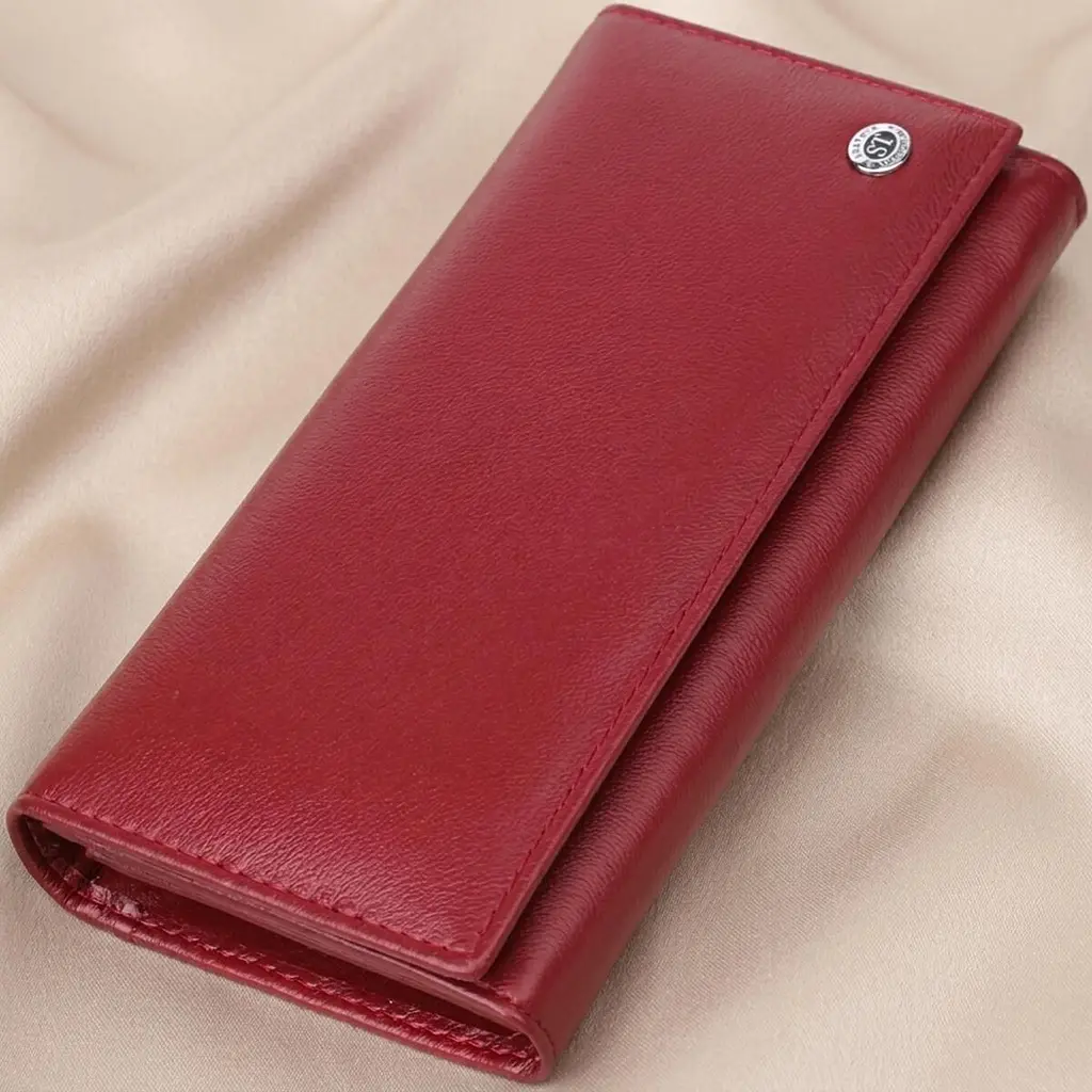 Місткий жіночий гаманець із натуральної шкіри ST Leather 23089 бордовий - фото 11
