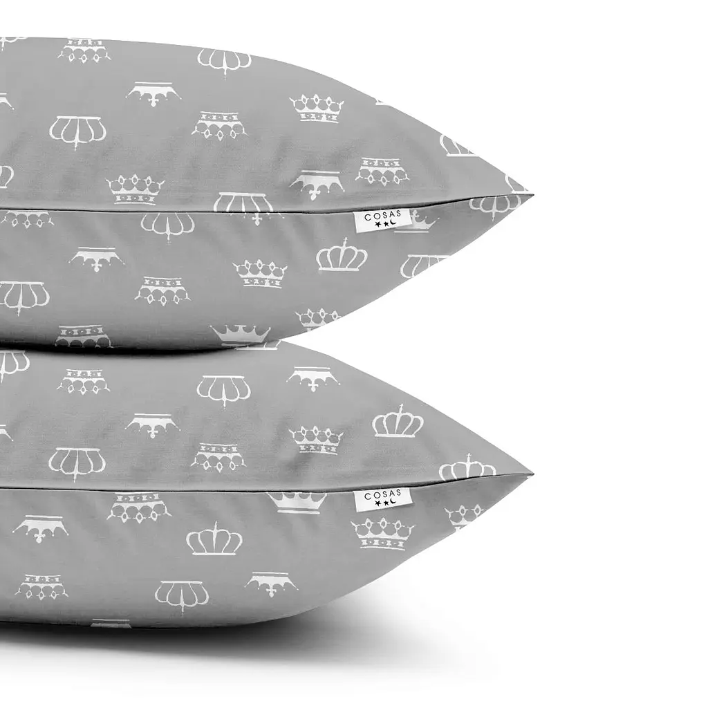 Набір наволочок Cosas Grey crown 50х70 см сірий (SetPillow_CrownGrey_50х70) - фото 3