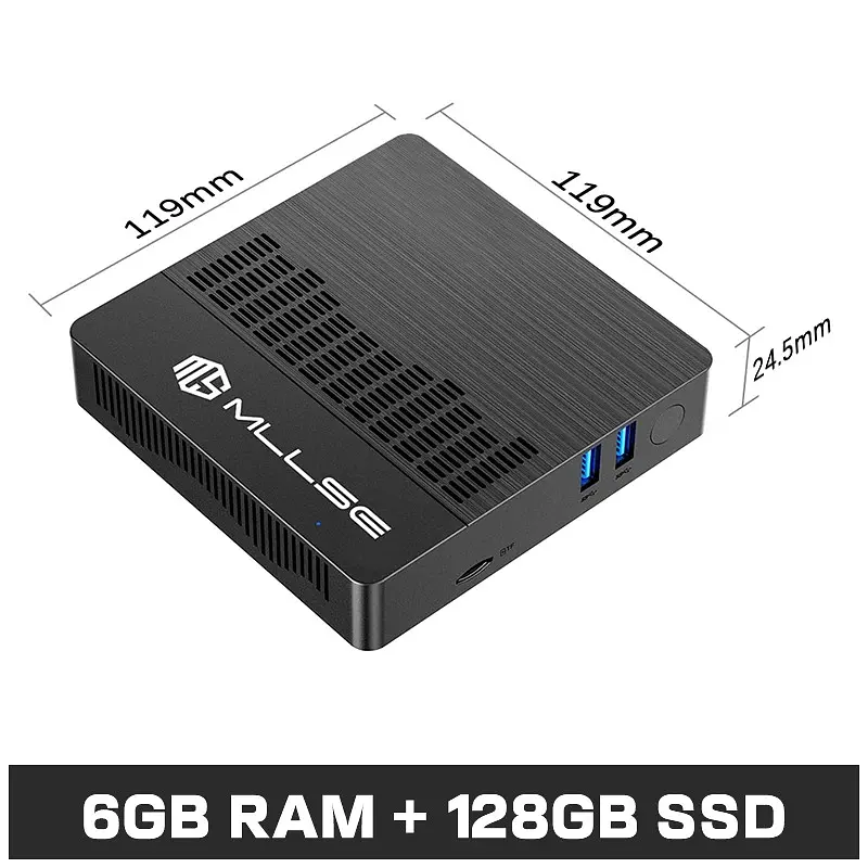 MLLSE M2 Air Mini PC 6GB RAM, 128GB EMMC, Intel N4000, Windows 11 Pro - фото 8