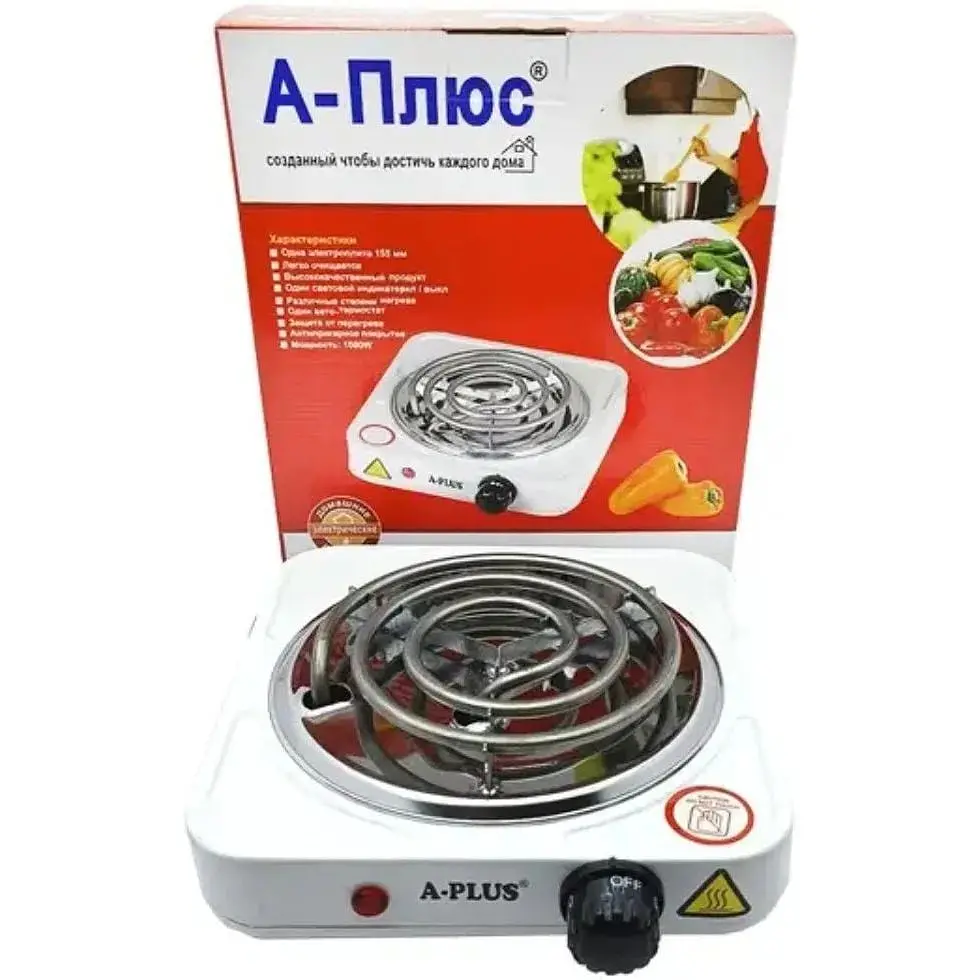 Плита одноконфоркова спіральна кухонна A-Plus настільна переносна 1000 Вт - фото 5
