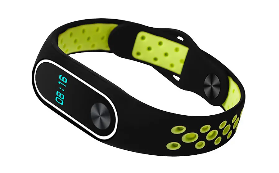 Силиконовый ремешок Primo Perfor Sport для Xiaomi Mi Band 2 Black Green - фото 2