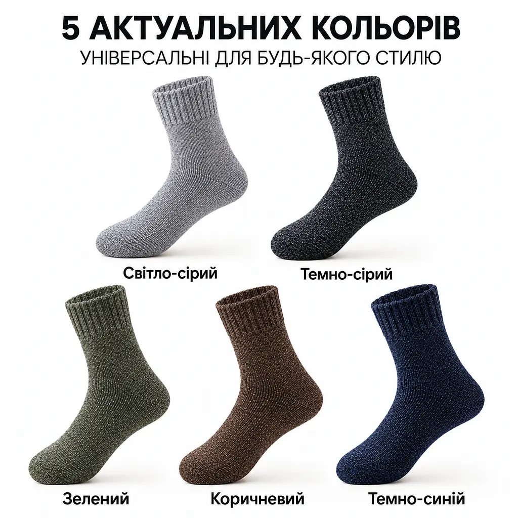 Універсальні чоловічі шкарпетки махрові розмір 39-46 Solve — термо-шкарпетки , 5 пар, KT9004111 - фото 3