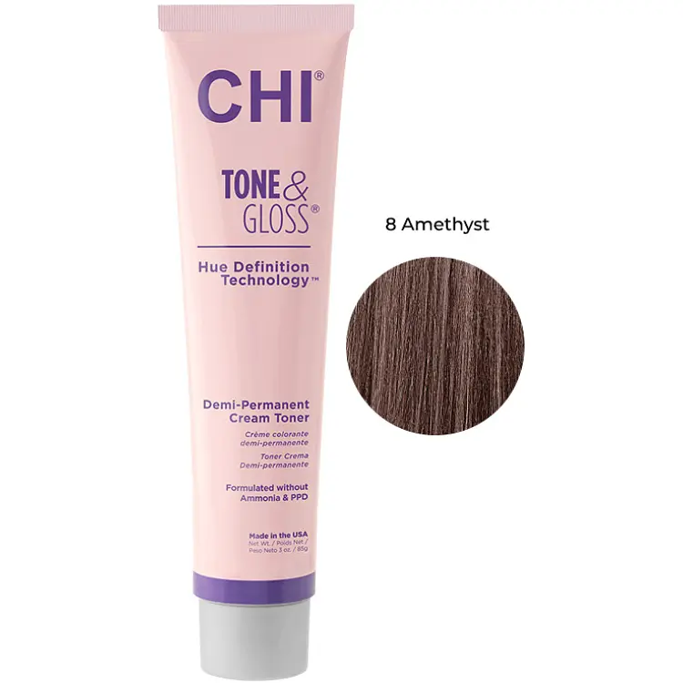 Тонер для волосся CHI Tone&Gloss Amethyst Haze кремовий безаміачний 85 г - фото 2