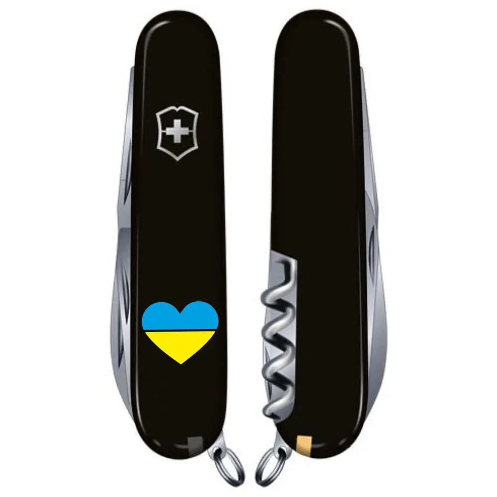 Ніж Victorinox Spartan Ukraine 91мм 12функ чорн/Серце синьо-жовте - фото 2