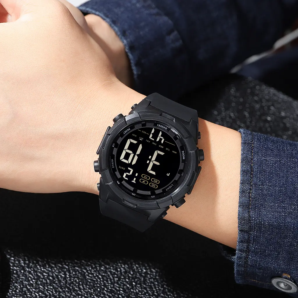 Чоловічий наручний годинник 1845BK All Black Skmei acs0030545 - фото 4