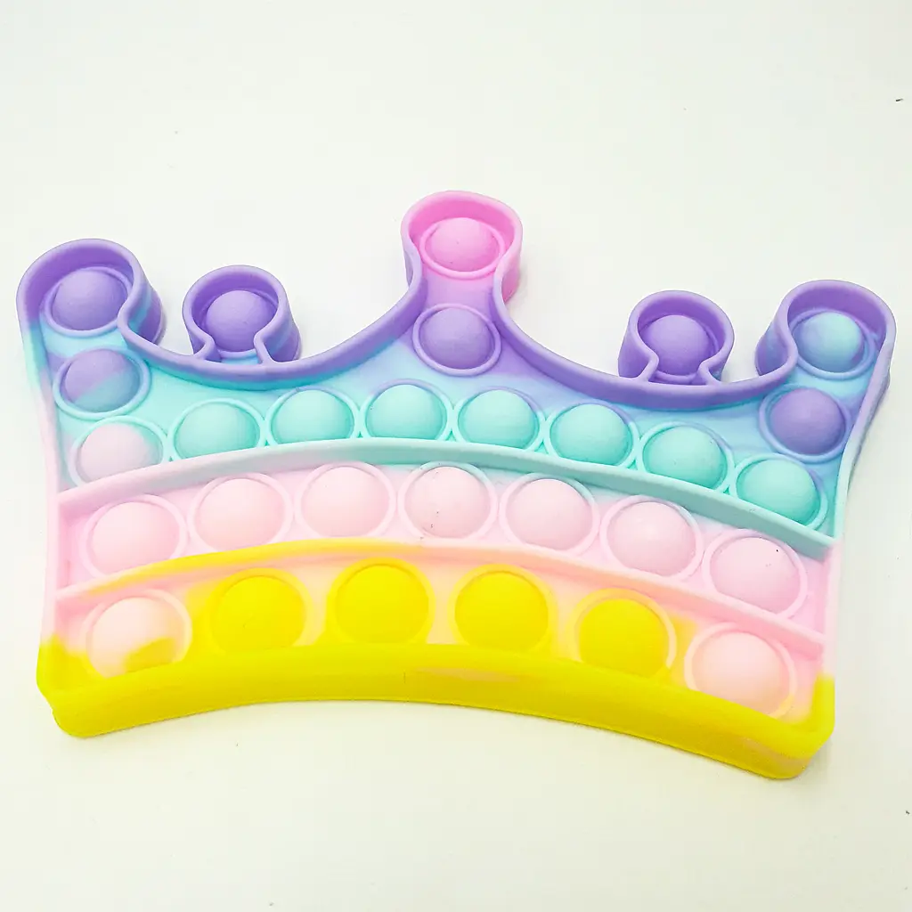 Сенсорна іграшка антистрес силіконова нескінченна пухирця поп іт UKC Pop It Fidget корона різнокольорова - фото 3