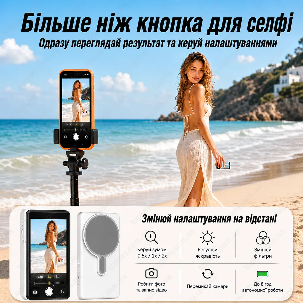 Селфі монітор для селфі для iOS та Android на магниті на задню панель - фото 7
