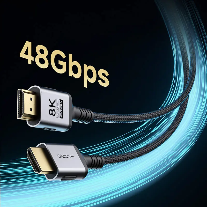 Кабель Xiaomi HAGiBiS HDMI - HDMI 2.1 48Gbps High Speed 8K/60Hz 4K/240Hz 2K/360Hz (HM06) 1m - фото 3