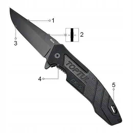Складаний кишеньковий ніж L225 мм TOPTUL FK-5 - фото 9