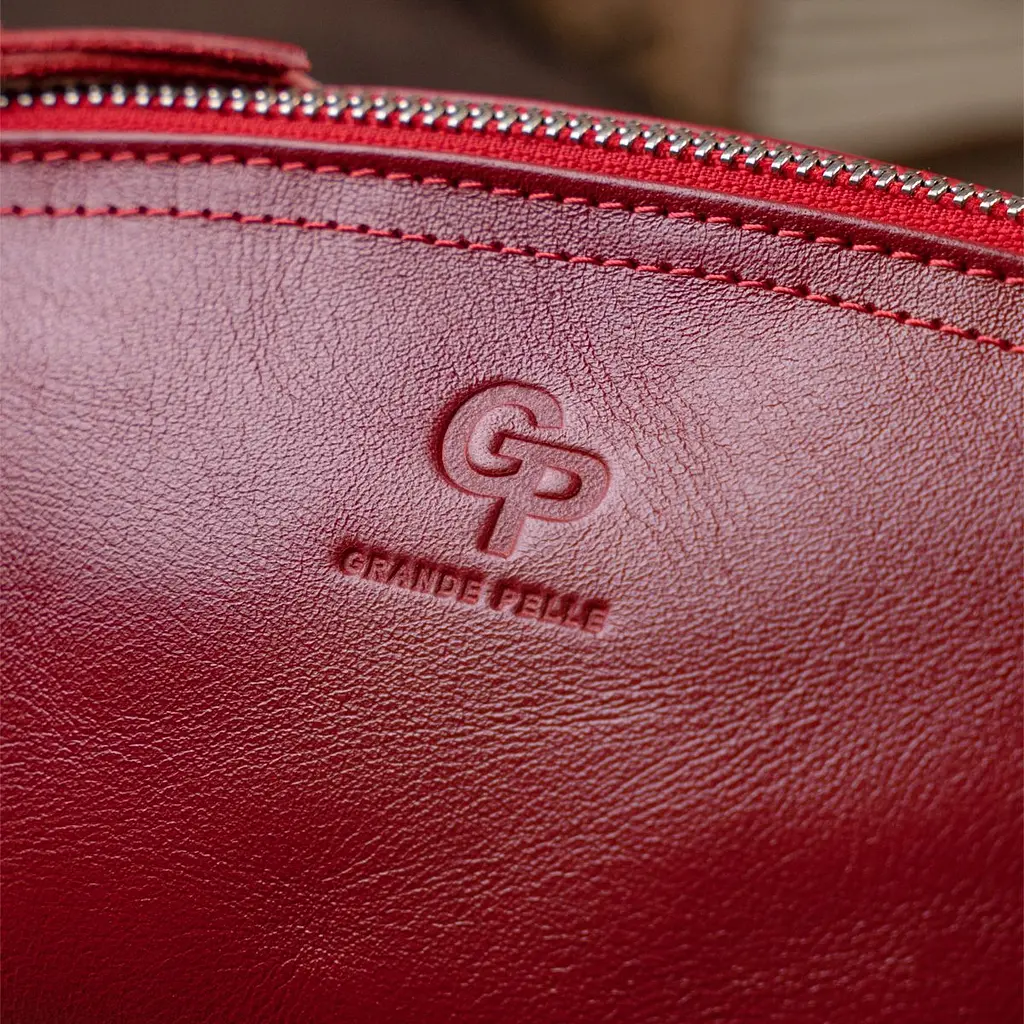 Жіноча косметичка зі шкіри Amelin Grande Pelle 11303 червона - фото 10