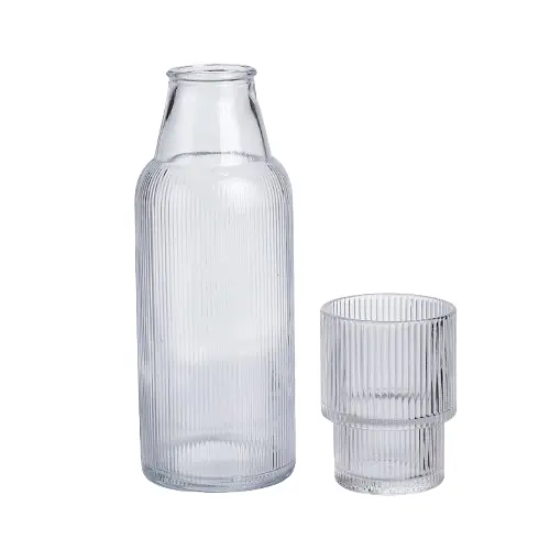 Кувшин 700 мл со стаканом 1 (шт) графин для компота сока воды лимонада кувшин для напитков Прозрачный Yiwu HP-19-L3 - фото 3