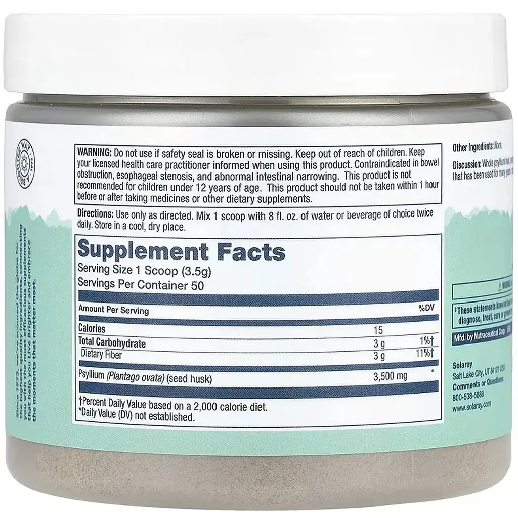 Лушпиння подорожника Solaray Psyllium Husk Fiber Powder Unflavored 175 г - фото 2