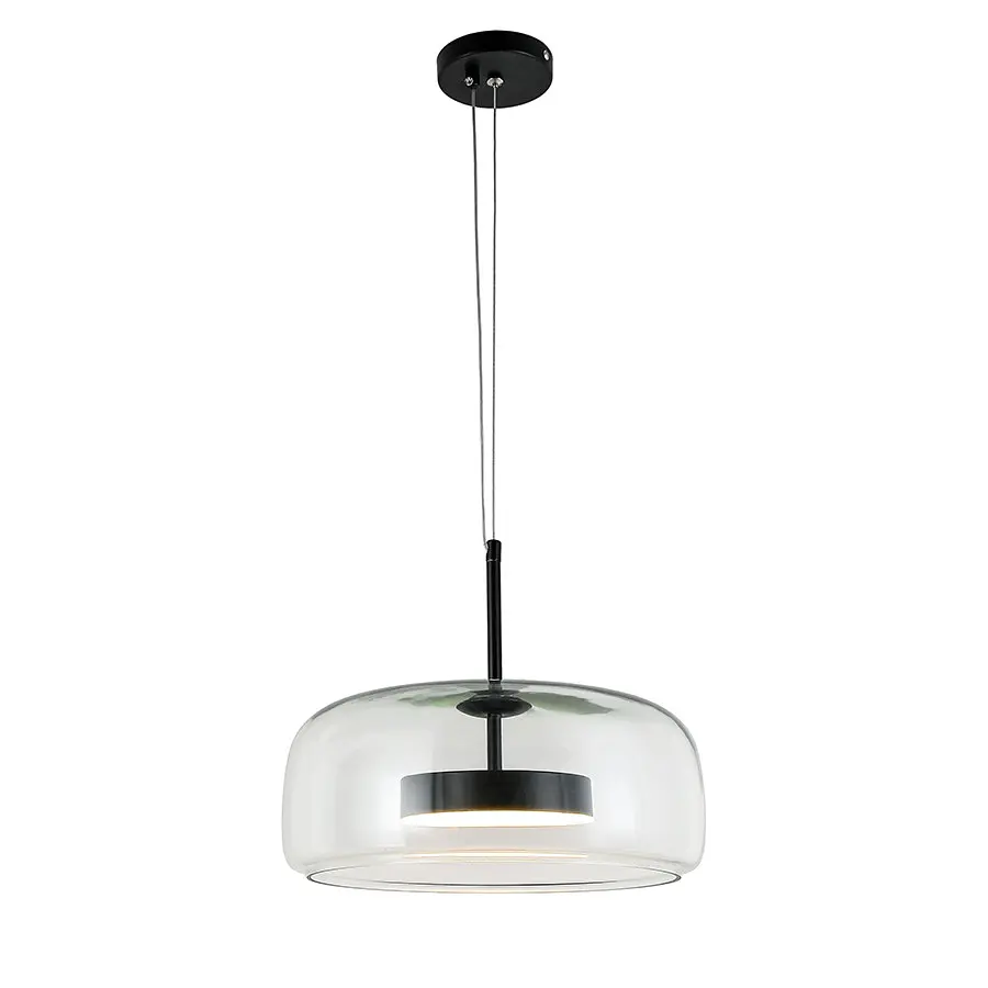 Світильник підвісний LED Levistella 909XL158-1 led (330) BK+CL, 9W, 1400мм, чорний + прозорий, три режими світла, для вітальні - фото 2
