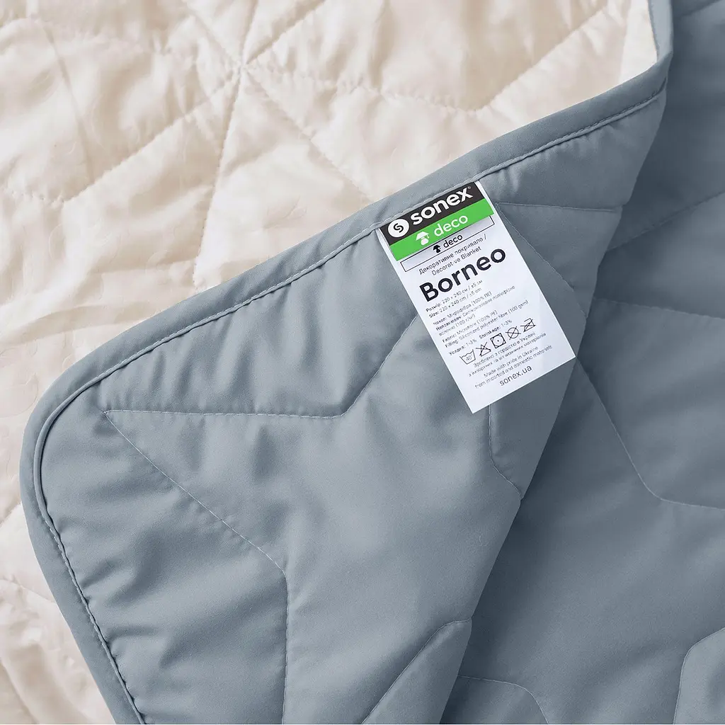 Декоративне покривало  Sonex Borneo 220х240 см сіре з бежевим(SO102401) - фото 6