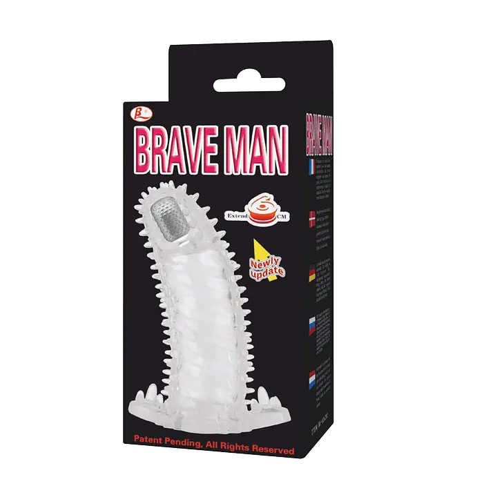 Насадка на член - Brave Man Vibrating Penis Sleeve Clear - фото 4