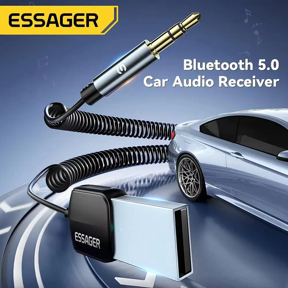 Bluetooth-адаптер Essager Bluetooth 5.0 автомобільний приймач AUX з мікрофоном (EBT-YH01-P) - фото 3