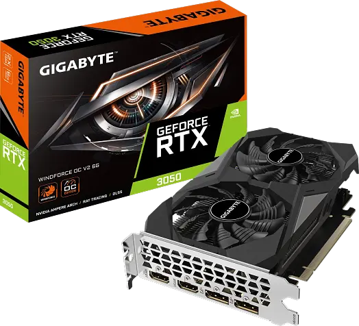Відеокарта GeForce RTX 3050 6GB Gigabyte WindForce OC V2 (GV-N3050WF2OCV2-6GD) - фото 2