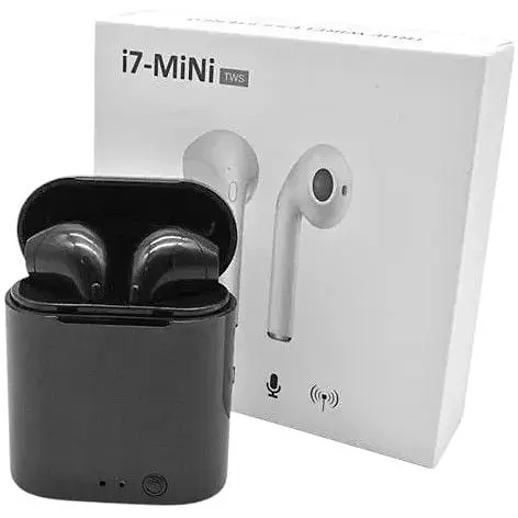 Бездротові навушники TWS i7 Mini з боксом для заряджання Black (au057)