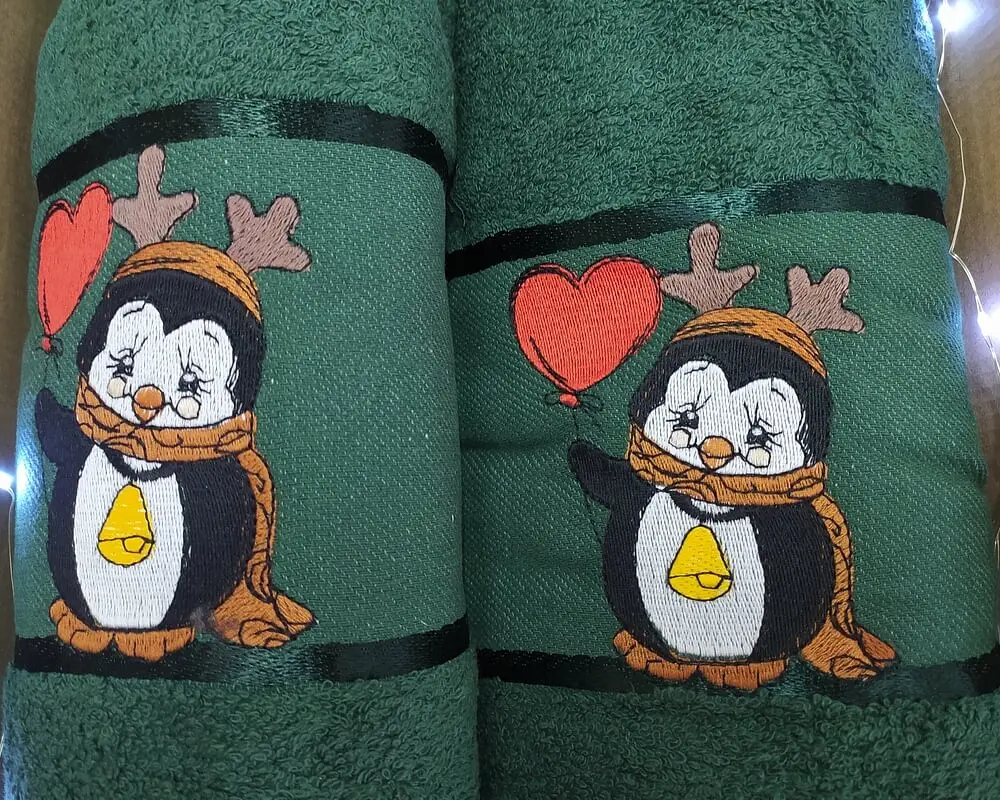 Набір новорічних рушників Gulcan 50x90+70х140 Merry Christmas Green - фото 8