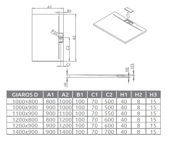 Душевой поддон Radaway Giaros D 100x80 MKGD1080-03 - фото 3